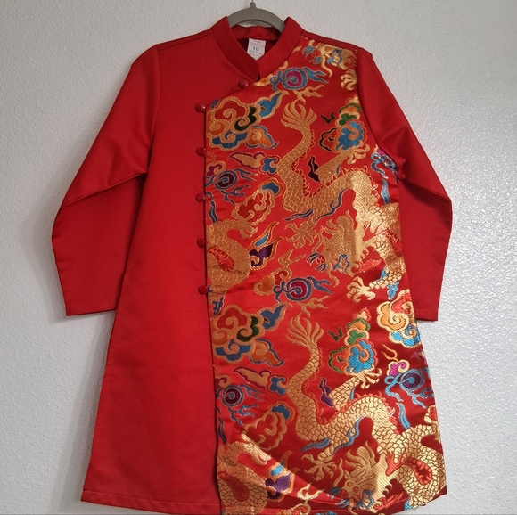Other - Milaross Boy's AO DAI Red Dragon Print Garment